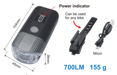 Ελαφρύς κρύος ανθεκτικός ποδηλάτων σημάτων 700lm USB για το ποδήλατο βουνών